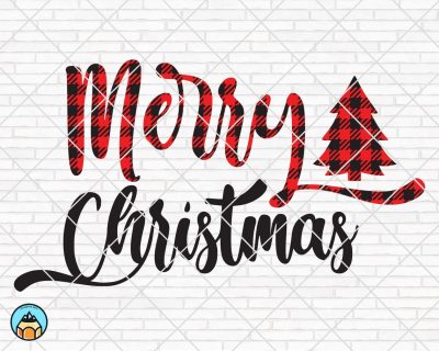 Merry Christmas Buffalo Plaid SVG