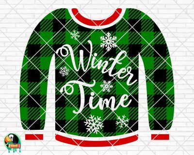 Winter Time Plaid Sweater SVG