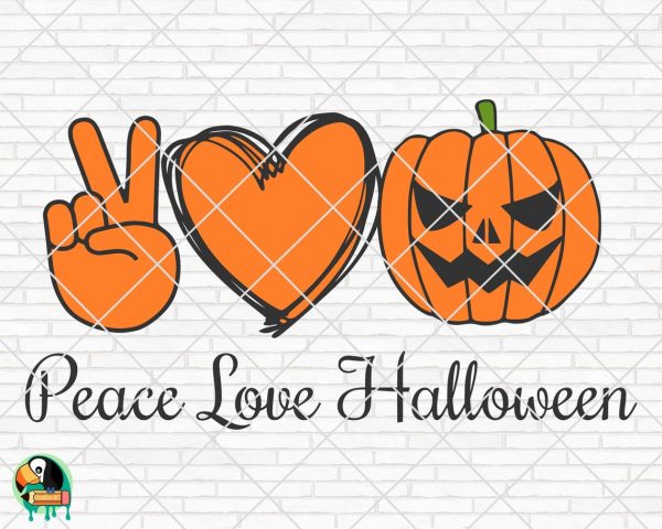 Peace Love Halloween SVG