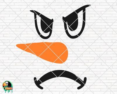 Angry Snowman Face SVG