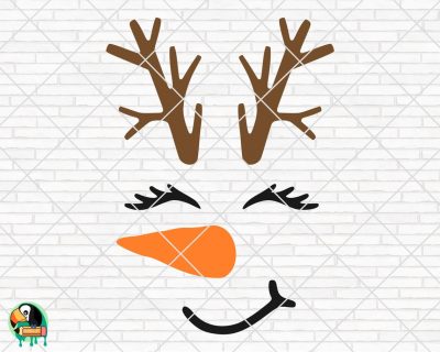 Snowman Face With Horns SVG