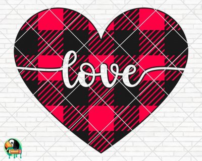 Valentine Plaid Heart SVG
