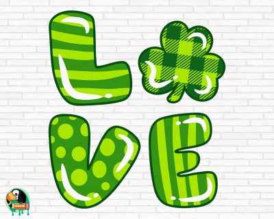 Love with Shamrock SVG